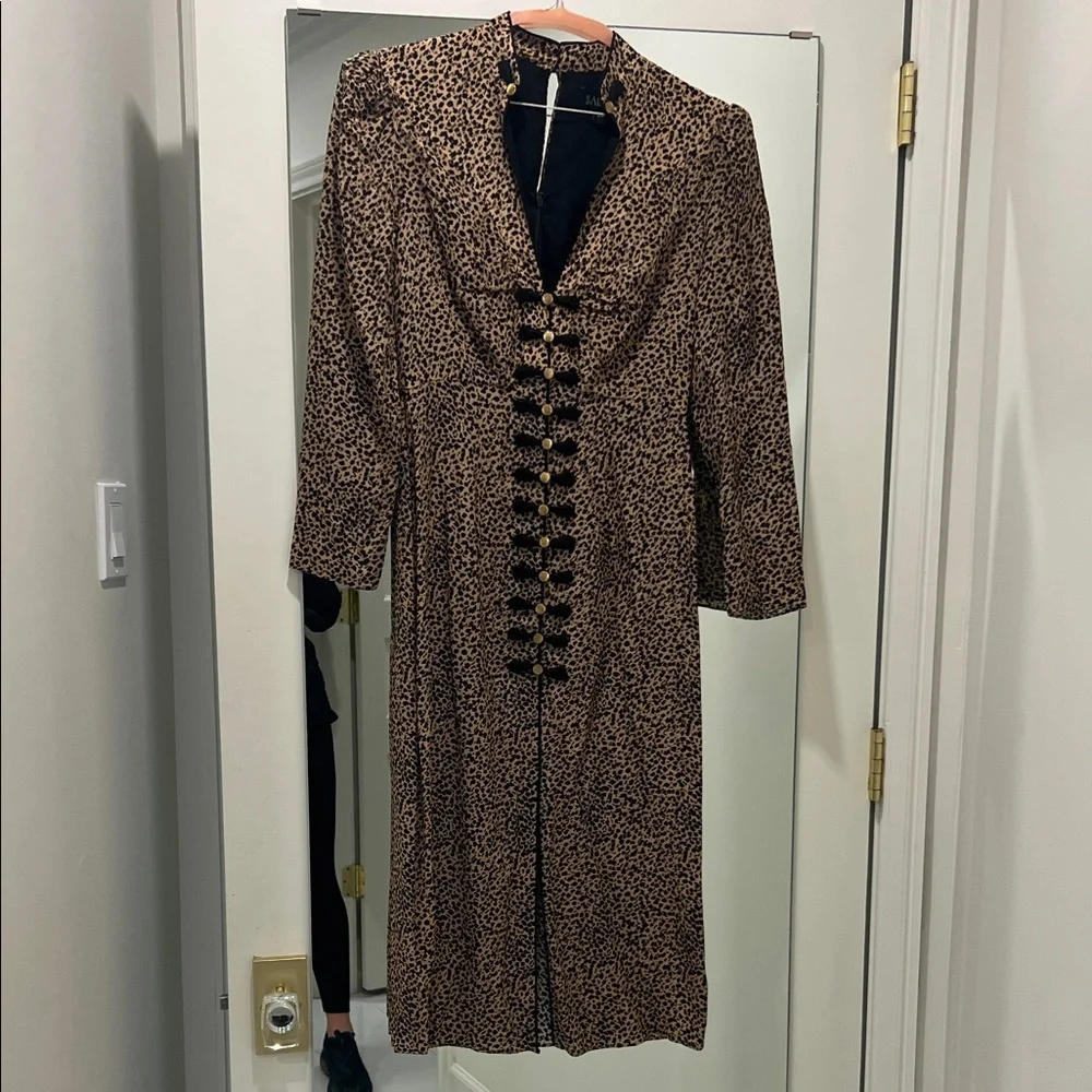 SALONI Leopard Print Dress - Black and Brown - Picture 4 of 10